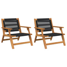 Tuinstoelen 2 Stuks 67X77X73 Cm Massief Acaciahout Zwart 2x stoel