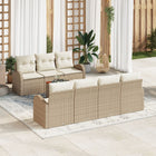 Garden Sofa Set with Cushion 8 pcs Beige poly rattan