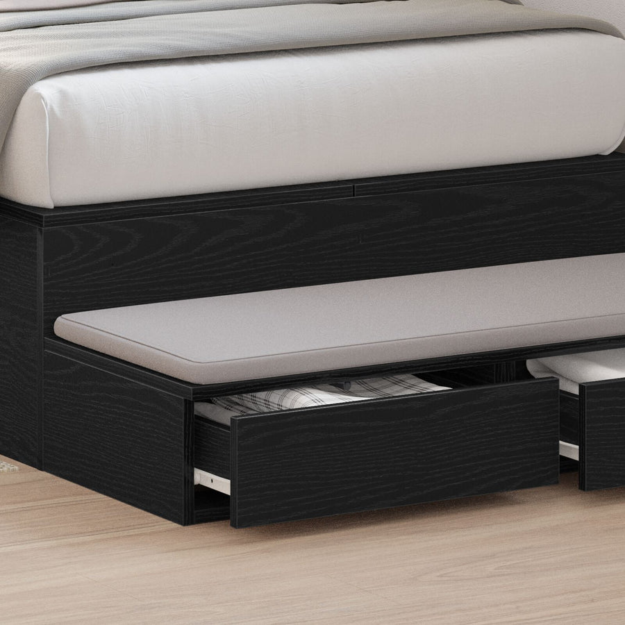 Bedladen Zwart Gelaagd Hout Zwart eiken 100 x 36,5 x 16,5 cm