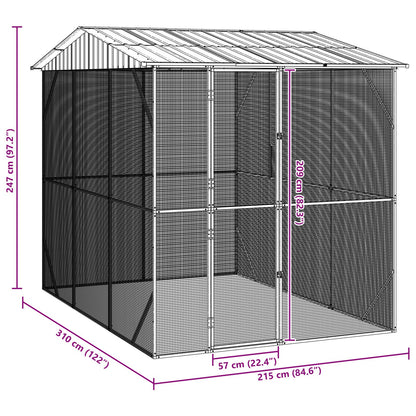 Vogelvolière Antraciet 310X227X247 Cm Staal