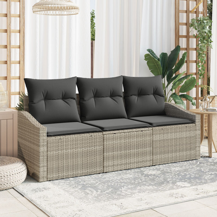 Tuin Sofa Set Set Van 3 Grijs Gegalvaniseerd Staal