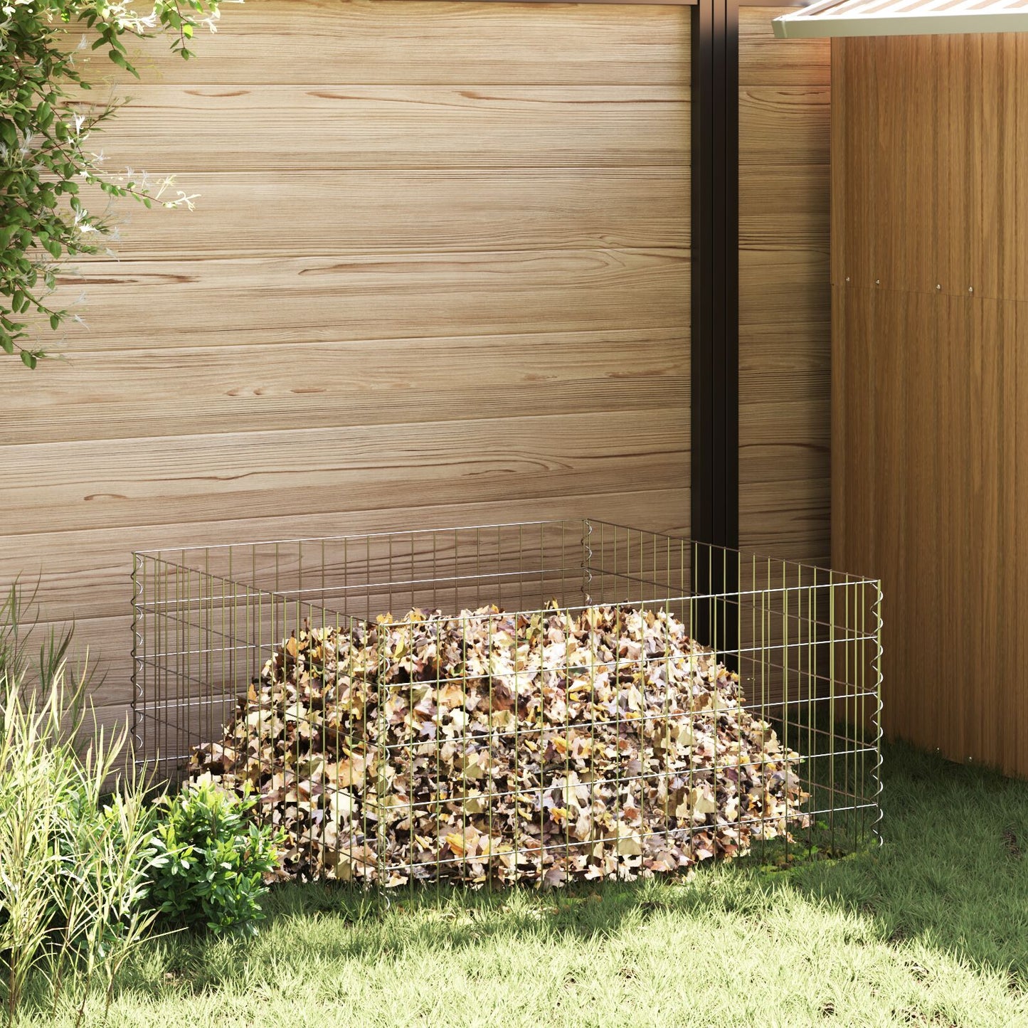 Tuincomposter Gegalvaniseerd Staal Vierkant 100 x 100 x 50 cm