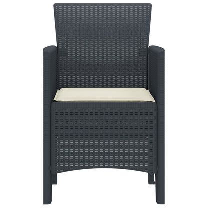 Tuinstoel Set Van 2 , Plastic Rattan Crème wit Anthraciet