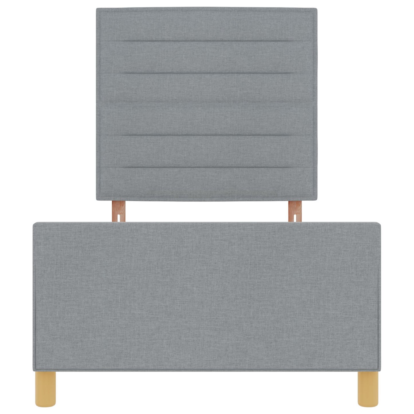 Bed Frame Licht Grijs 80X200 Cm Stof Crème