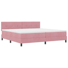 Boxspringbed Met Matras Roze 200X200 Cm Fluweel Blauw