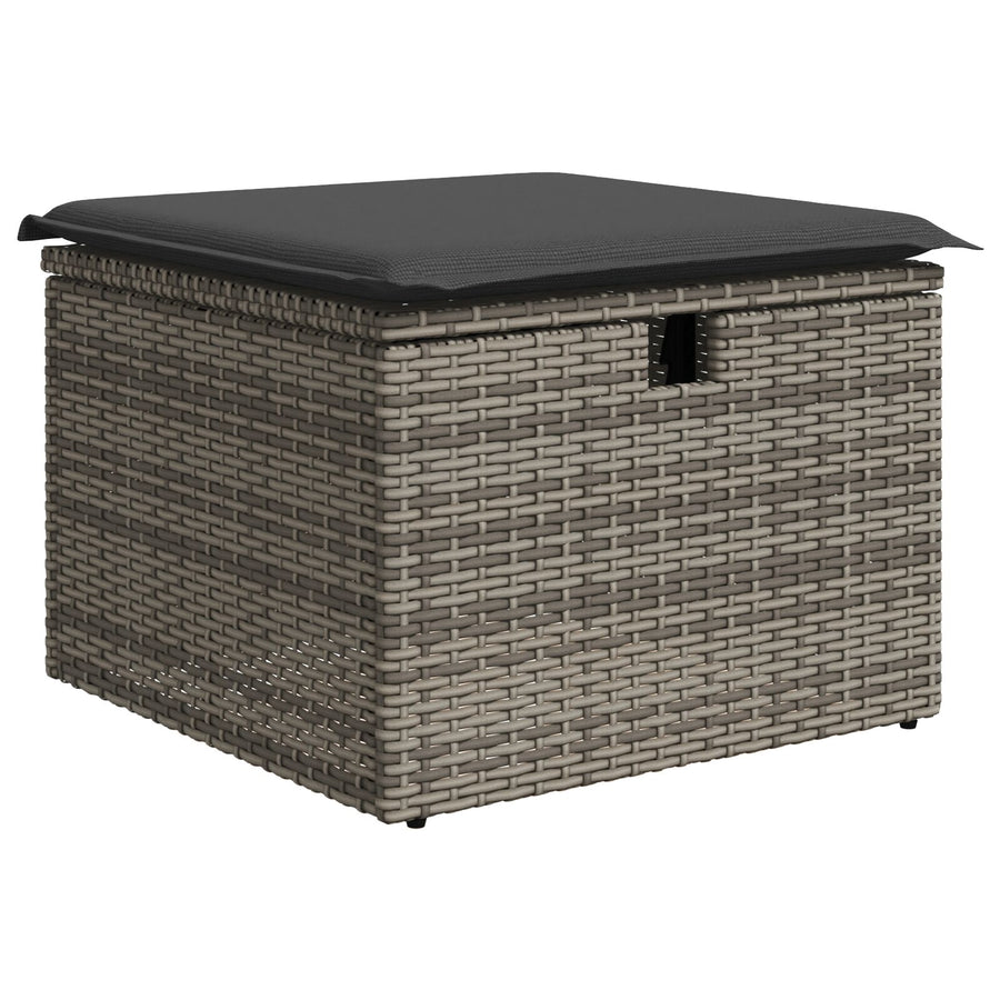 7-Delige Tuinsofa Set Met Kussens Grijs Poly Rattan Wit