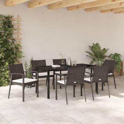 Set Van 4 Bruin Poly Rattan, Staal, Polyester, Schuim Standaard
