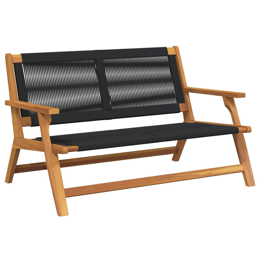 Tuin 76X122X73 Cm Massief Acaciahout Zwart Bank