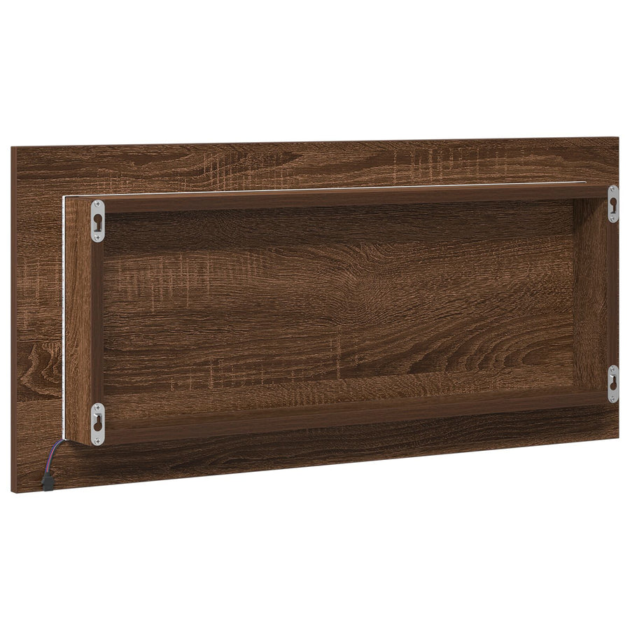 Badkamer Spiegelkast Met Led Licht Bruin Eiken 80X37 Cm