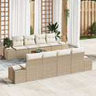 Garden Lounge Set with Cushions 9 pcs Beige Poly Rattan