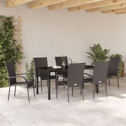 7-Delig Tuin Eetset Bruin Poly Rattan