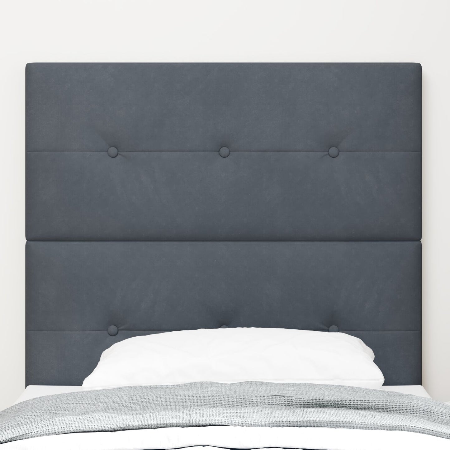 Hoofdbord Met Knopen Tufted Fluweel Donkergrijs 90 cm Hoog hoofdbord