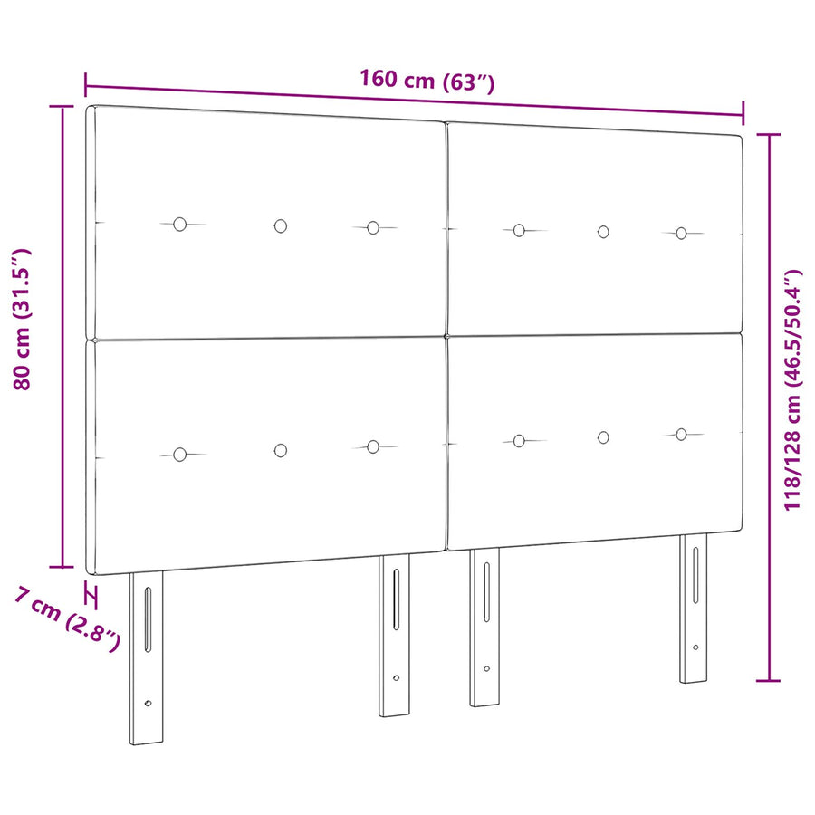 Hoofdbord Knop Geplooid Velours Lichtgrijs 160 cm Hoog hoofdbord