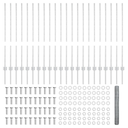 Hekpalen 10 Stuks U-Channel 140 Cm Gegalvaniseerd Staal,  Zeshoekig Hek 1X50 M Gegalvaniseerd Staal
