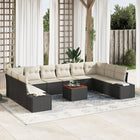 Garden Sofa Set 11 pcs Black and White
