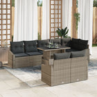 Garden Sofa Set with cushion with storage 9 pcs Grey