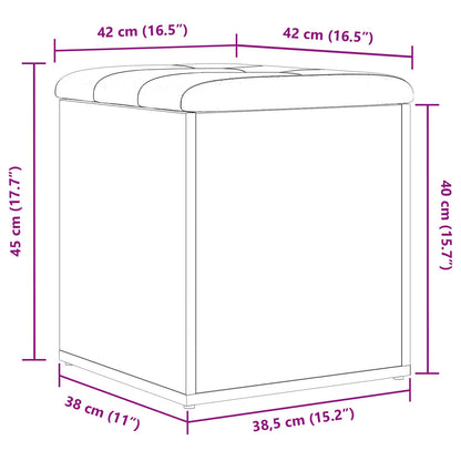 Opslagbank 40X40X45 Cm Geengineerd Hout Zwart eiken 42 x 42 x 45 cm