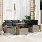 Loungeset 6-delig polyrattan grijs 5 personen