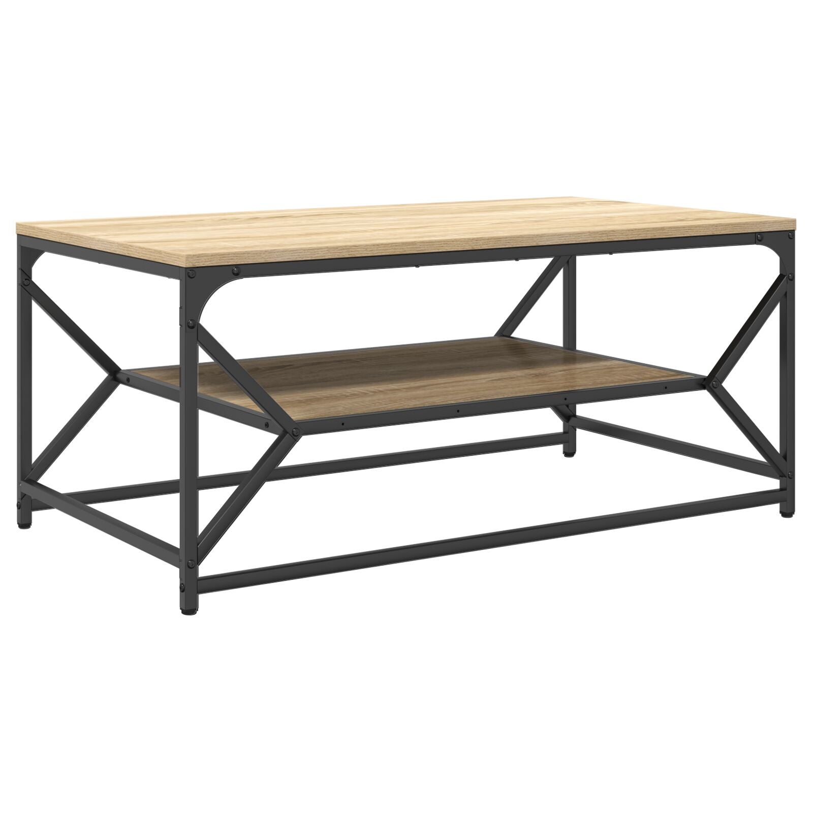 Salontafel Met Plank Bewerkt Hout Sonoma Eiken 90 x 50 x 40 cm