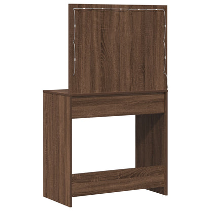 Kaptafel Met Led-Verlichting Bruin eiken 78,5 x 41 x 135 cm