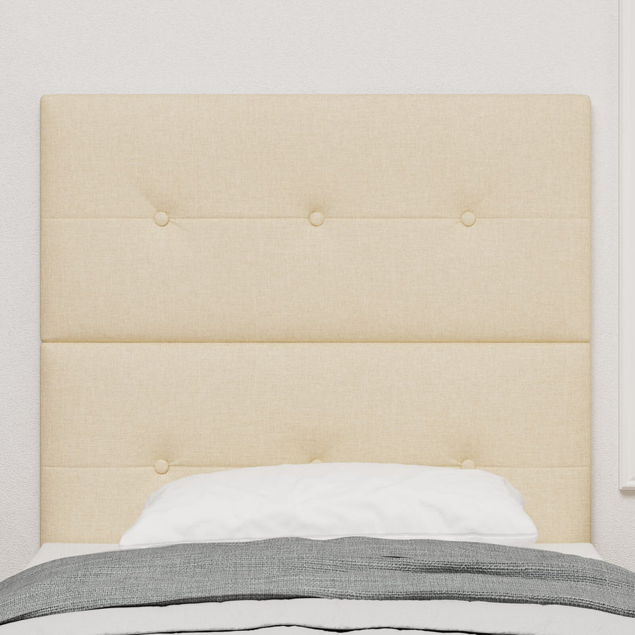 Hoofdbord Met Knopen Tufted Stof Crème 90 cm Hoog hoofdbord
