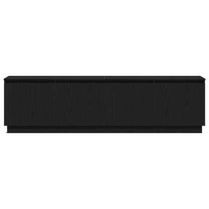 Tv-Kast Met Led 180X38X49 Cm Gelaagd Hout Zwart eiken