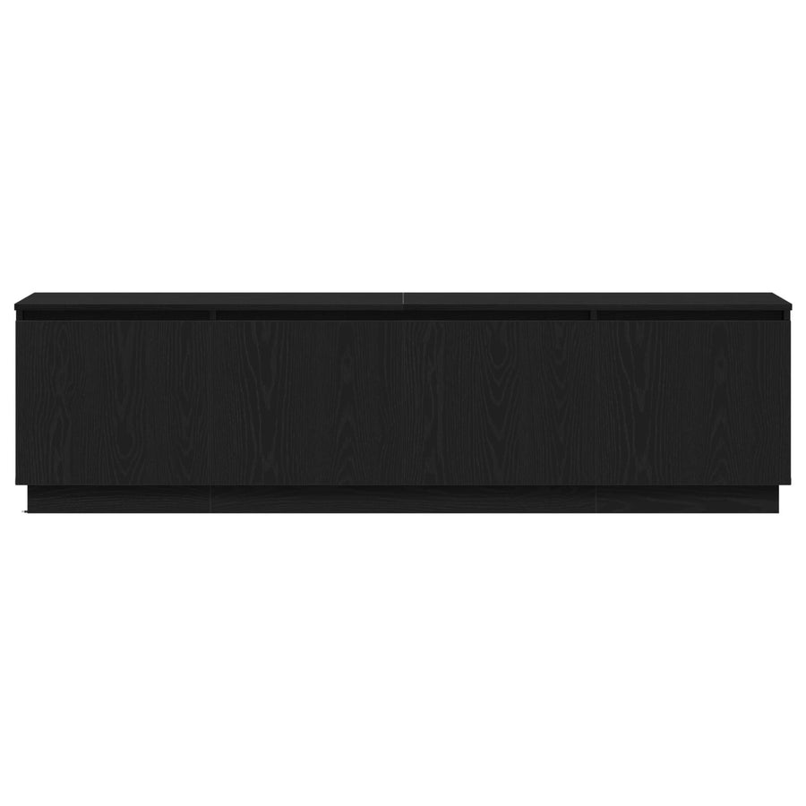 Tv-Kast Met Led 180X38X49 Cm Gelaagd Hout Zwart eiken