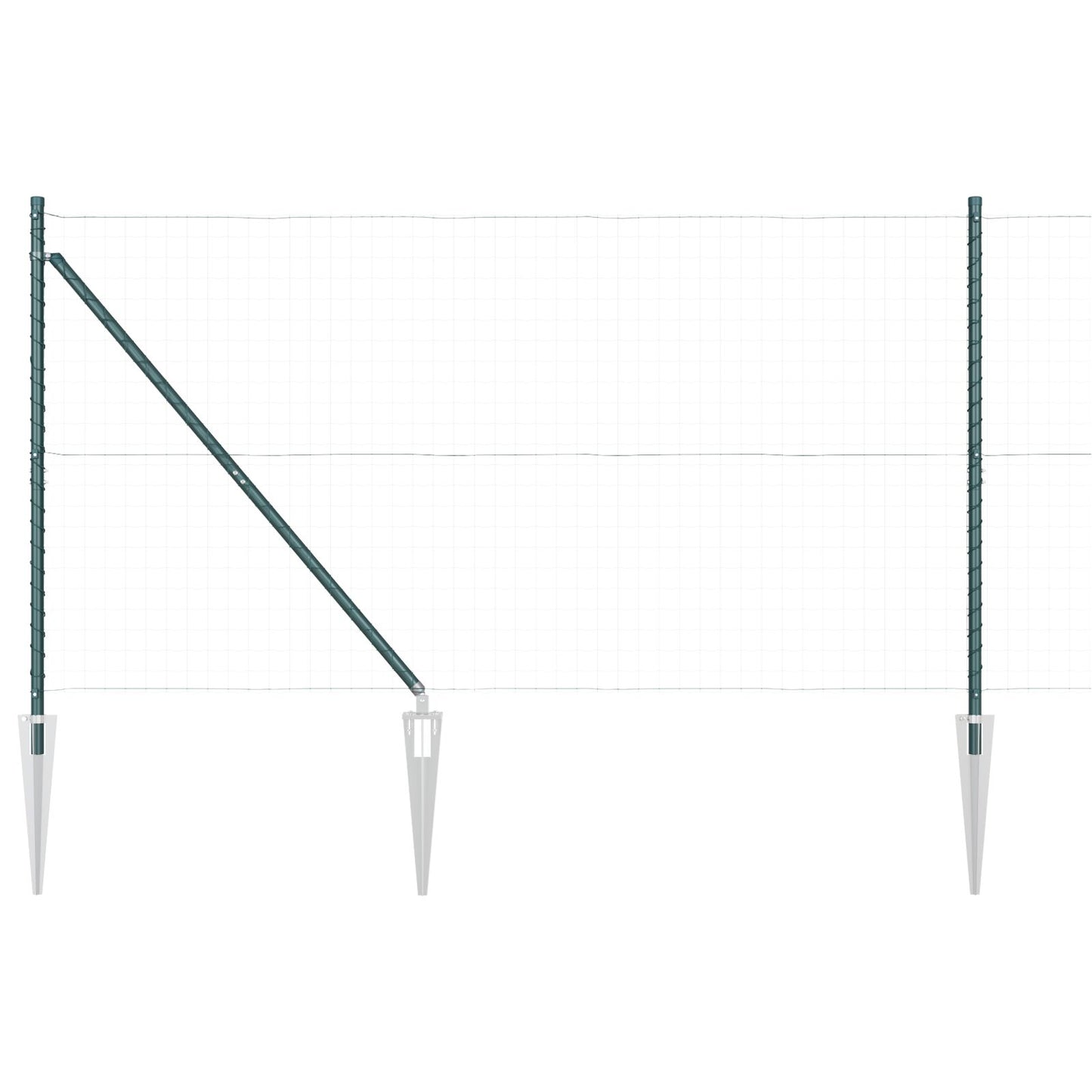 Tuinstaken Met Spijker 26 Stuks Ø32 Mm Gegalvaniseerd Staal Groen 140 cm 26x spike post