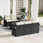 Sofa set with cushion 6 pcs Black poly rattan