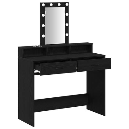 Kaptafel Met Led Verlichting Zwart eiken 100 x 41 x 140 cm