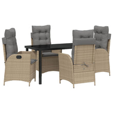 5 Delige Tuin Eetset Met Kussens Beige Poly Rattan