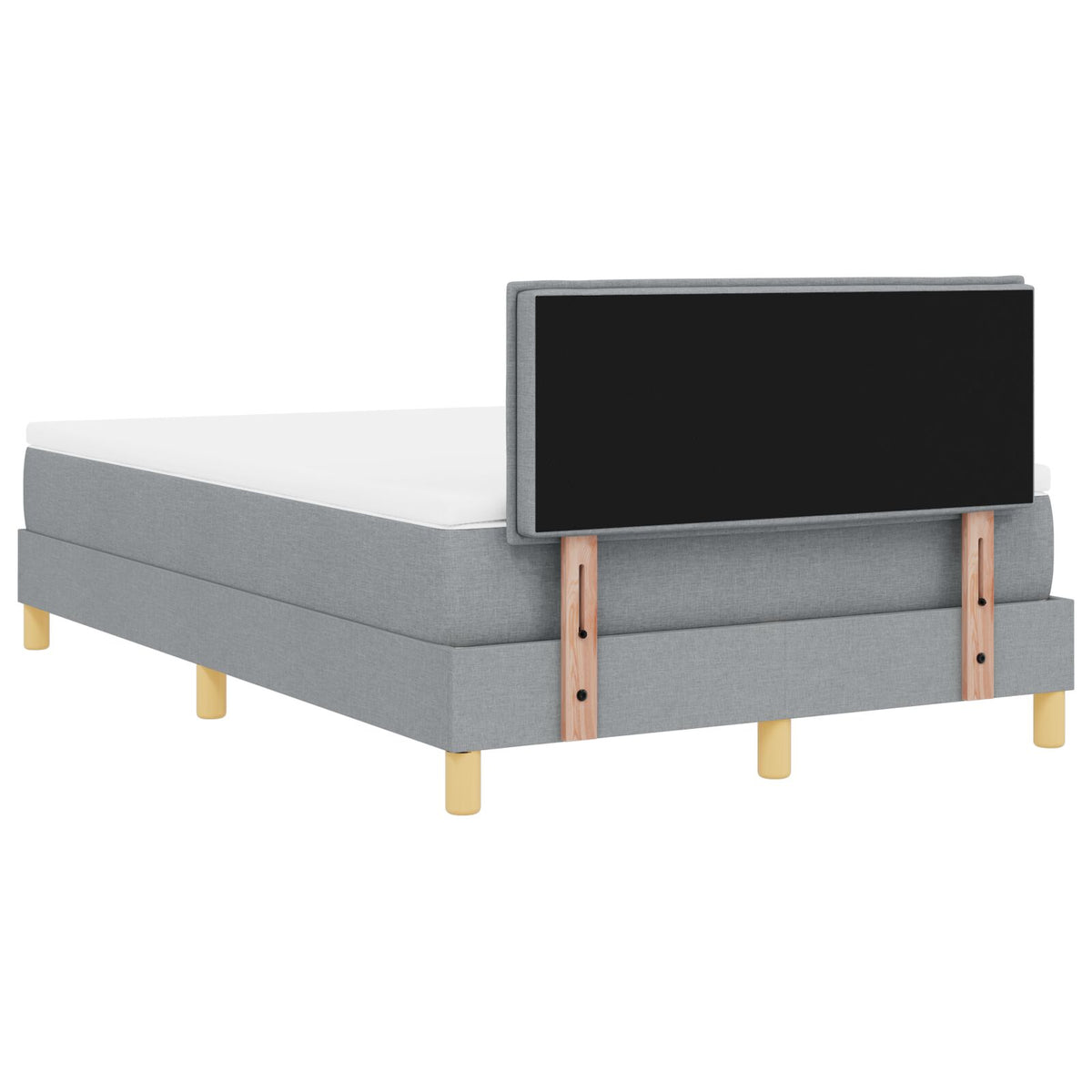 Boxspring Bed Met Matras Stof Lichtgrijs 120 x 200 cm Lijnen ontwerp