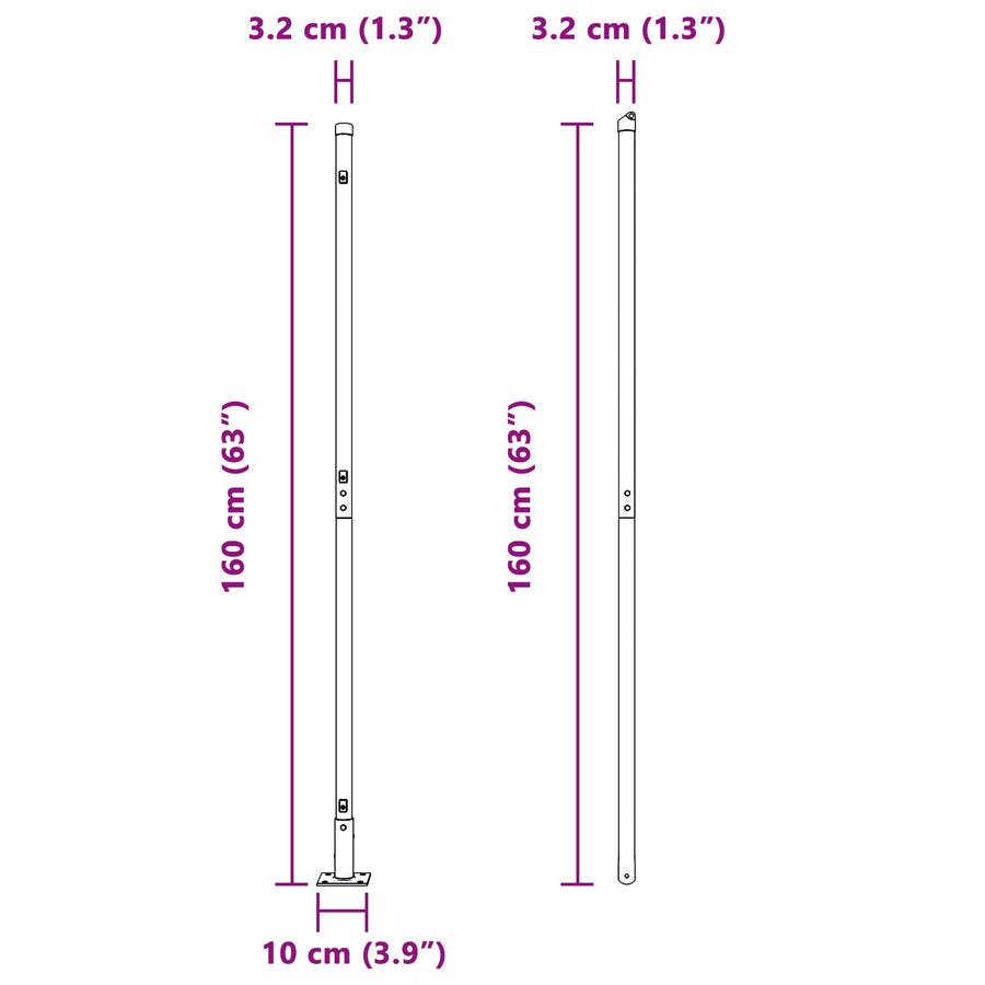 Fence Posts Set Van 52 Beton 3.2 X 3.2 X 83.5 Cm Duurzaam Grijs 160 cm 26x betonnen post