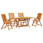 Garden Dining Set 5 pcs Brown Solid Acacia Wood