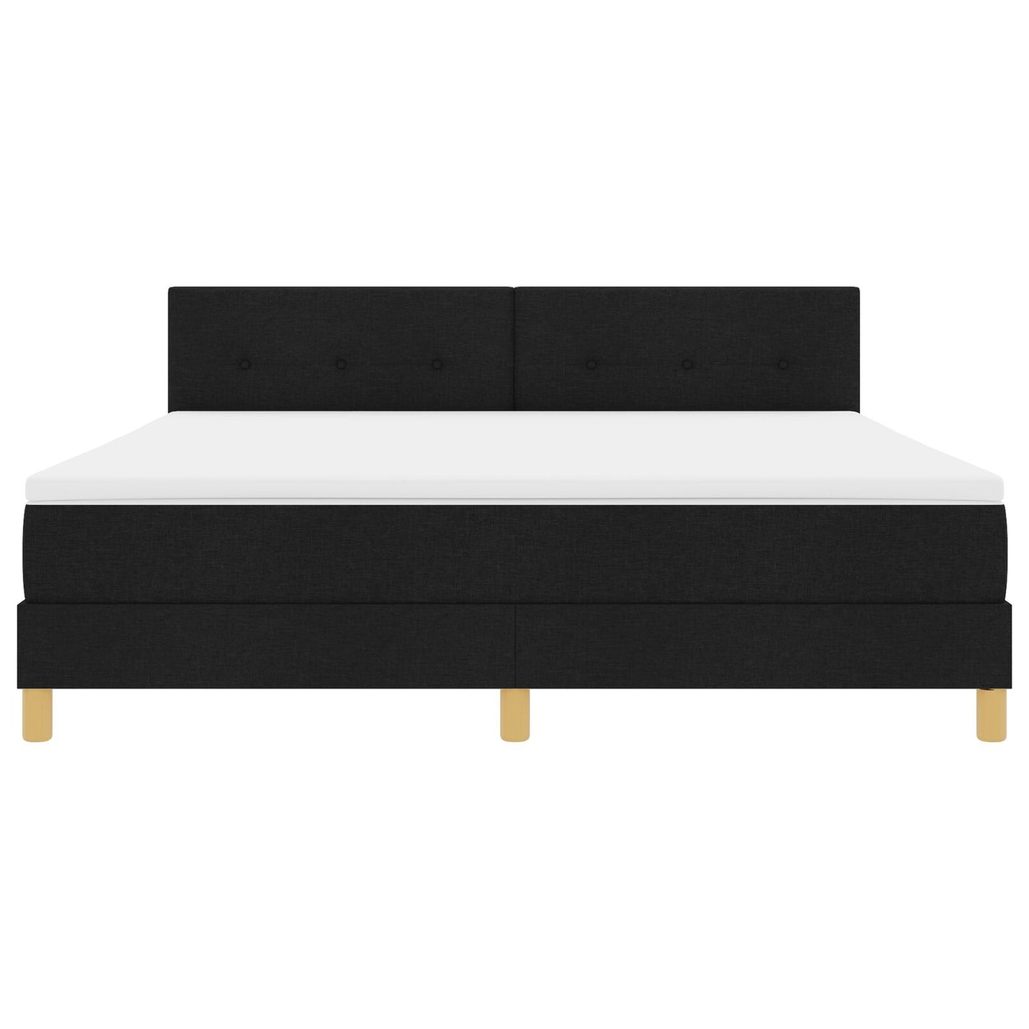 Boxspring Bed Met Matras Stof Zwart 180 x 200 cm Met knopen