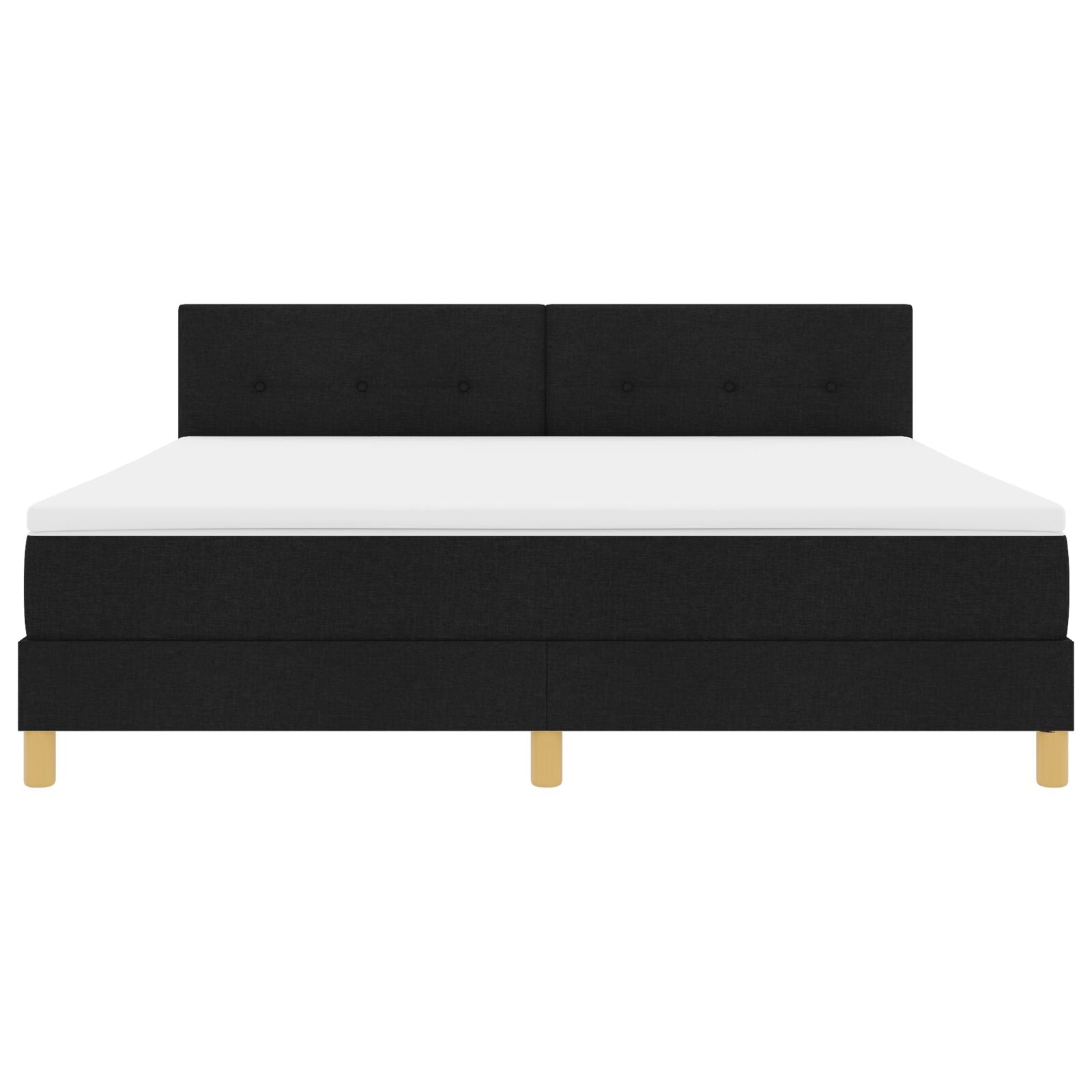 Boxspring Bed Met Matras Stof Zwart 180 x 200 cm Met knopen