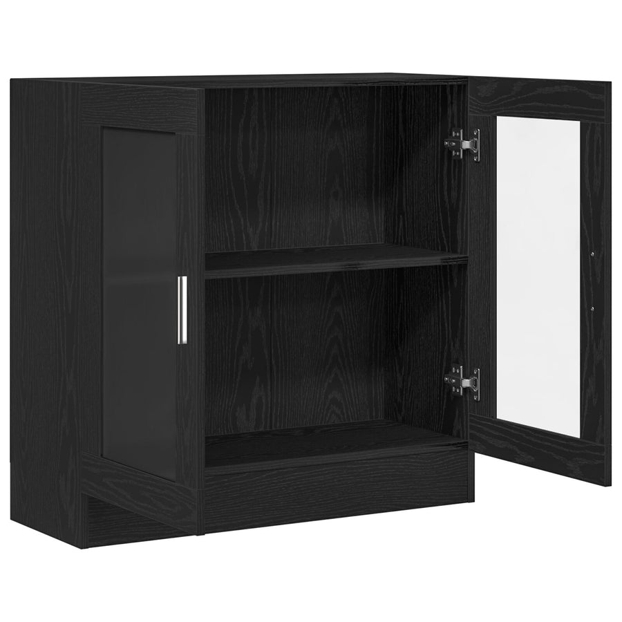 Boekenkast Zwart Eiken 82,5X30,5X80 Cm Gelaagd Hout