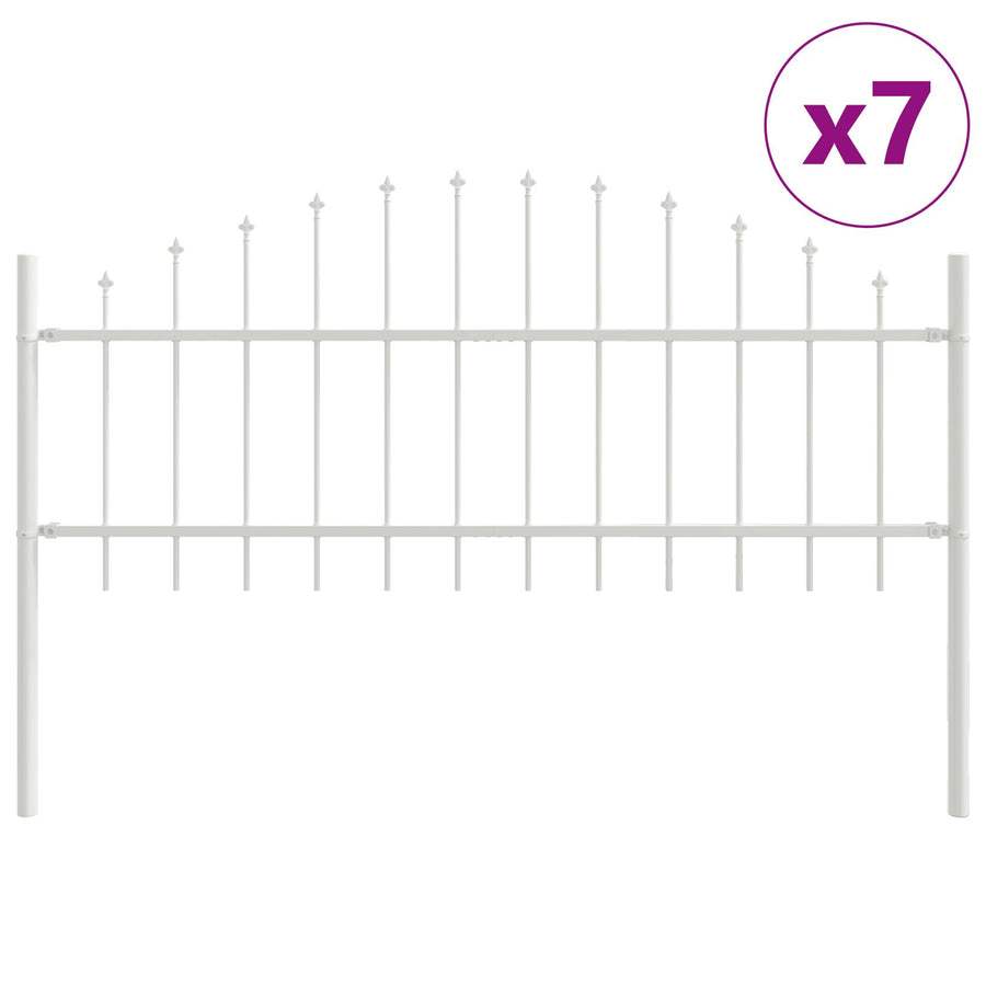 Tuinhek Met Hoepeltop 11,9X0,75 M Staal Wit 11,9 m 50-75 cm