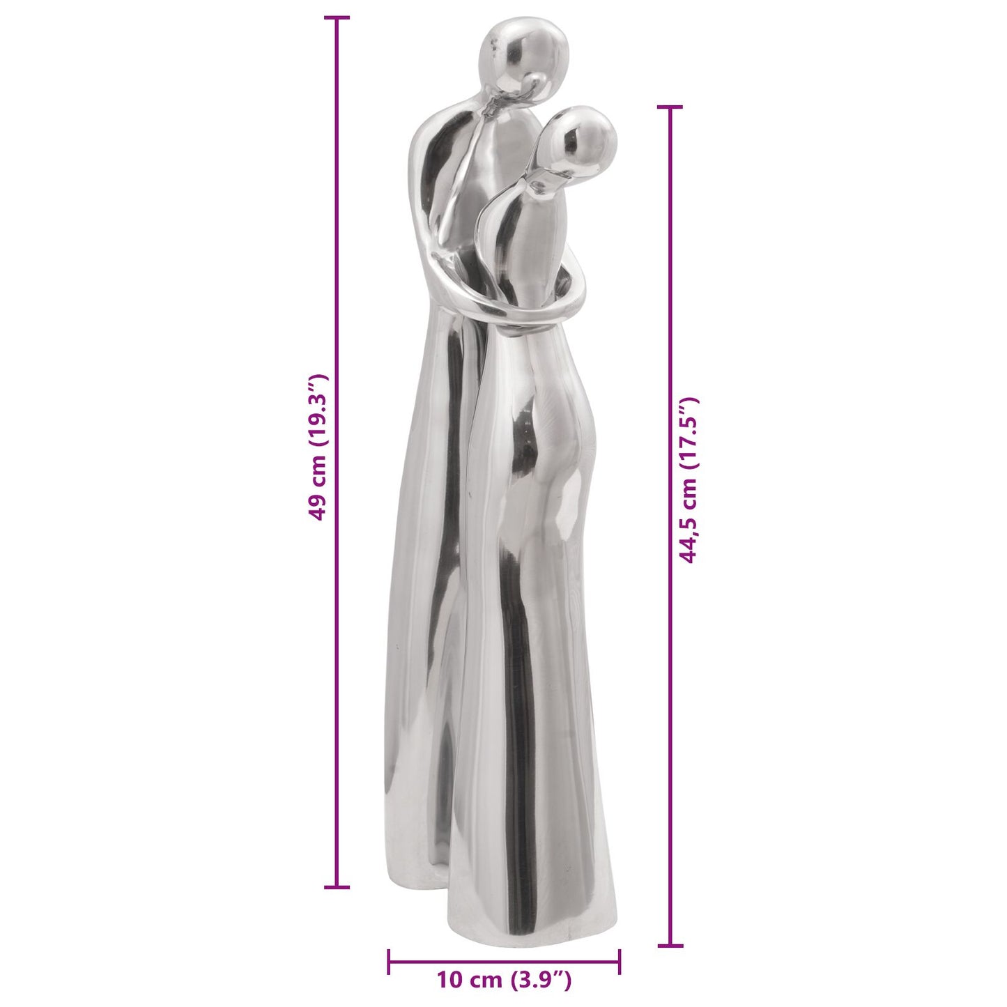 Beeld Zilver 10X16X49 Cm Aluminium