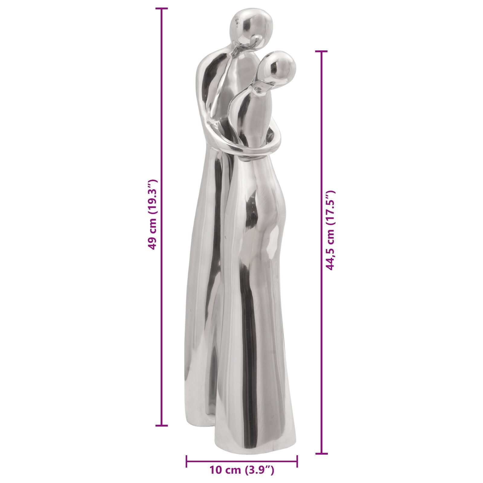 Beeld Zilver 10X16X49 Cm Aluminium