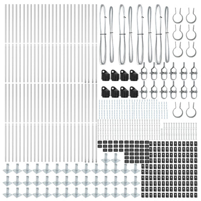 Hekpalen Set Van 104 Gehlavdiseerd Staal 3.2 X 3.2 X 78.5 Cm Gehlaviseerd Staal 150 cm 52x betonnen post