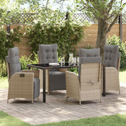 Tuinstoelenset 4 persoons polyrattan beige
