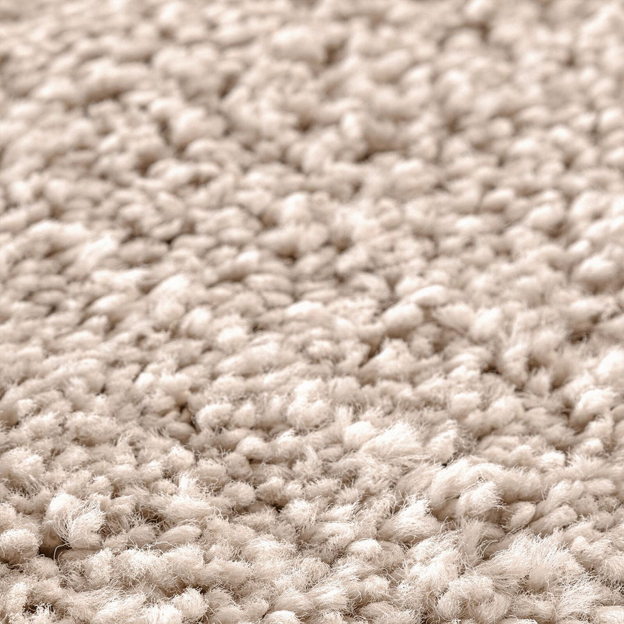 Shaggy Vloerkleed Met Latex Rug Ø120 Cm Crème Ø 120 cm