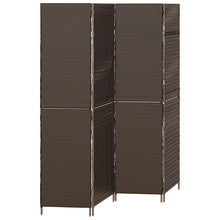 Kamerscherm Vouwbaar 195X Poly Rattan 180 cm Bruin 4 panelen