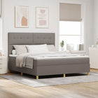 Box spring bed with mattress with headboard Taupe 180 x 200 cm Fabric