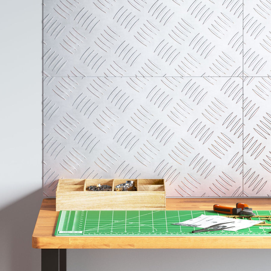 Aluminium Checker Platen - Set Van 4, Anti-Slip, 50X30 Cm 50 x 30 x 0.3 cm Rechthoekig