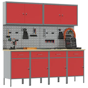 Werkkast met lade 50x55x85 cm rood staal