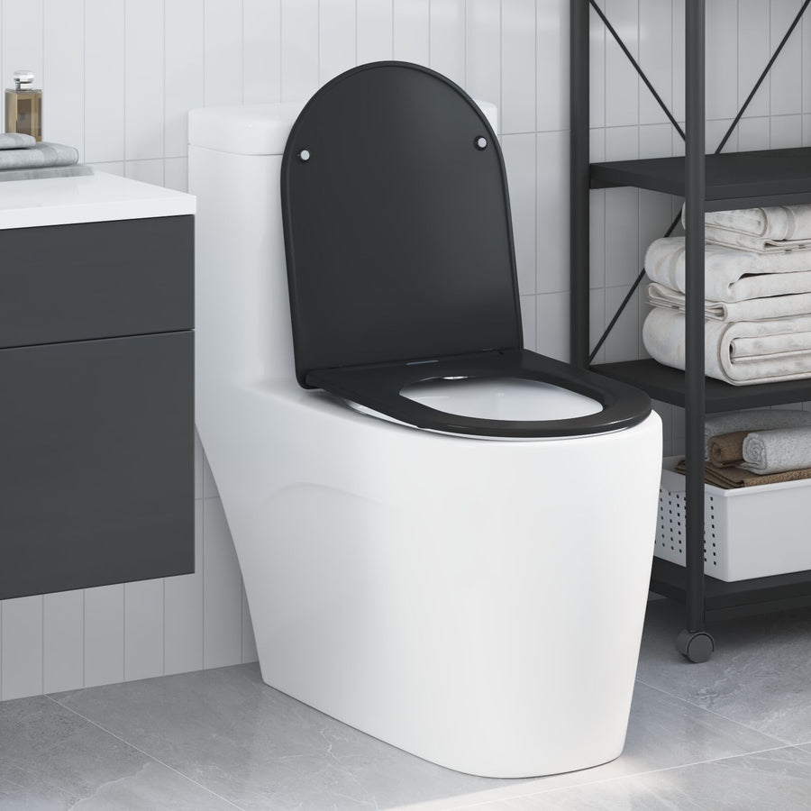 Snelsluiting Toiletzitting Met Soft Close - Duroplast, Zwart
