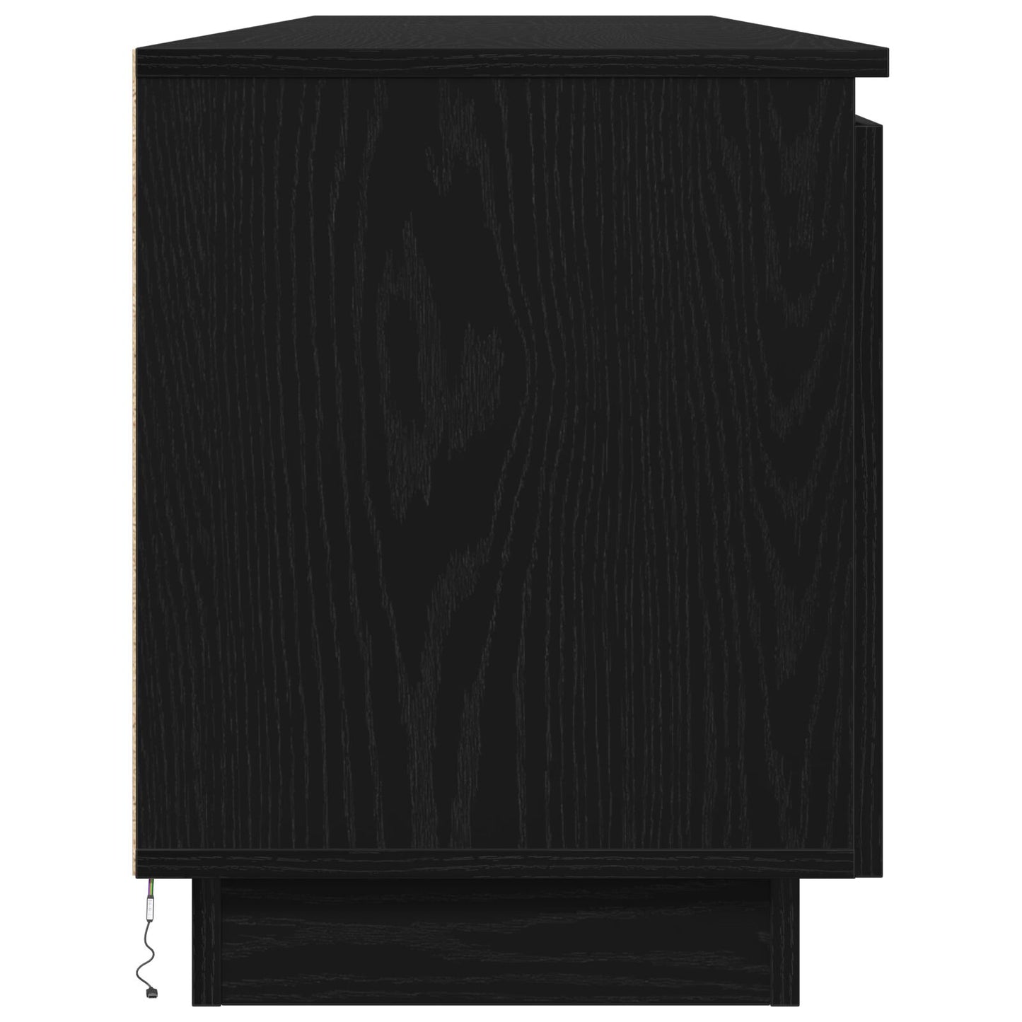 Tv-Kast Met Led 180X38X49 Cm Gelaagd Hout Zwart eiken