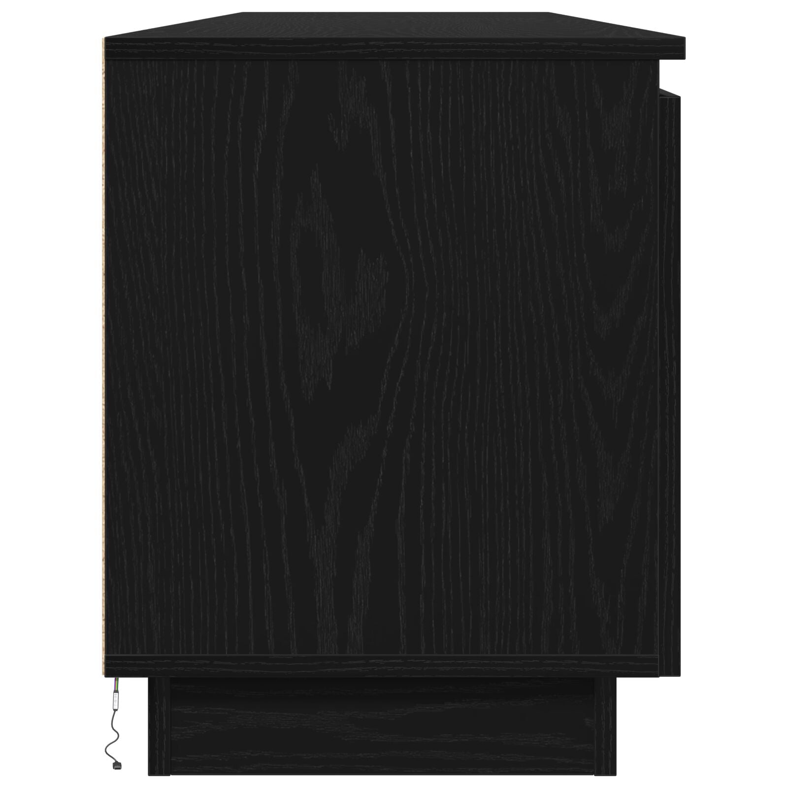 Tv-Kast Met Led 180X38X49 Cm Gelaagd Hout Zwart eiken